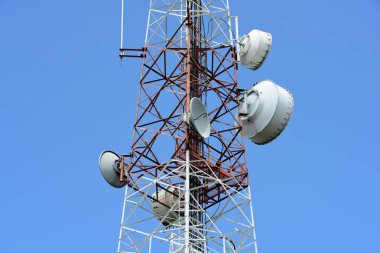 mavi, gök, iletişim, Kablosuz, kule, kuleleri, anten, telekomünikasyon, teknolojisi, ekipmanları, ağ, telefon, cep, İstasyonu, mikrodalga, uydu, metal, küresel, hücre, yayın, beyaz, radyo, Telekom, sanayi, hücresel, telecommunicati
