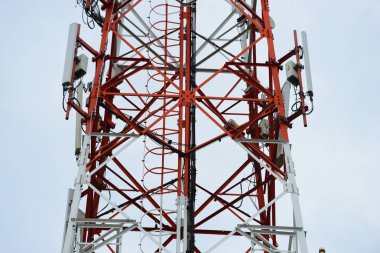 Large Communication tower against sky clipart