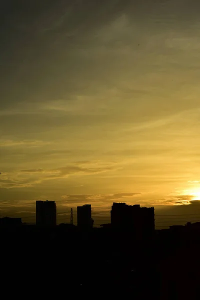 Ηλιοβασίλεμα Μεγάλη Πόλη Μπλοκ Ανατολή Του Ηλίου Μεγάλη Πόλη Μπλοκ — Φωτογραφία Αρχείου