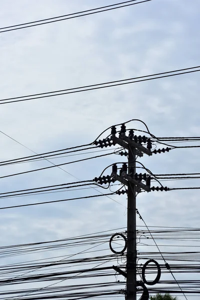 High Voltage Transmission Line High Voltage Pole Power Transmission System — Stock Photo, Image