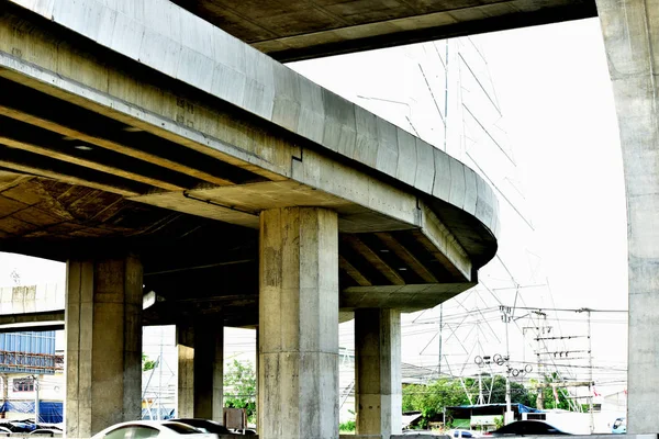 Structure Large Expressway Thailand Bridge Structure Crossing Major City Streets — Stock Photo, Image