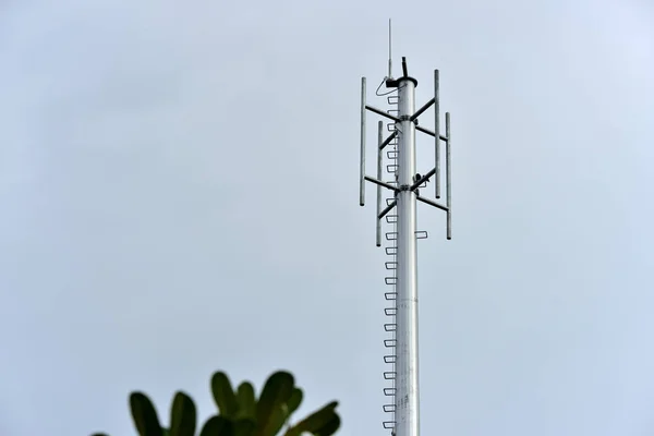 Tower Construction Install Antenna Wireless Communication System Microwave System Wireless — Stock Photo, Image