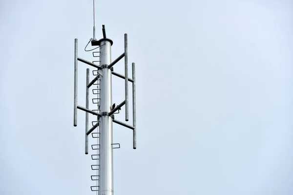 Tower Construction Install Antenna Wireless Communication System Microwave System Wireless — Stock Photo, Image