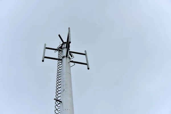 Tower Construction Install Antenna Wireless Communication System Microwave System Wireless — Stock Photo, Image