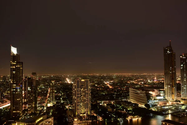 Besucher Oben Auf Dem Turm Bangkok Und Chao Phraya River — Stockfoto