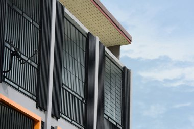 Modern arka plan görüntüsü olarak kullanılan büyük bir bina inşa.