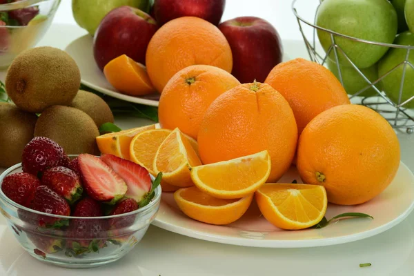 Komposisi Dengan Berbagai Sayuran Organik Dan Buah Buahan Diet Colored — Stok Foto