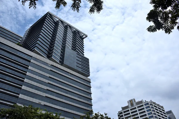 Besucher Der Innenstadt Und Hochhäuser Bangkok Aus Dem Park September — Stockfoto