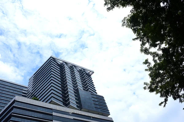 Besucher Der Innenstadt Und Hochhäuser Bangkok Aus Dem Park September — Stockfoto