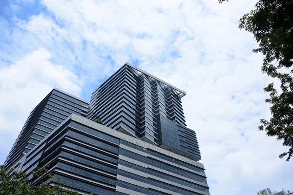 Besucher Der Innenstadt Und Hochhäuser Bangkok Aus Dem Park September — Stockfoto