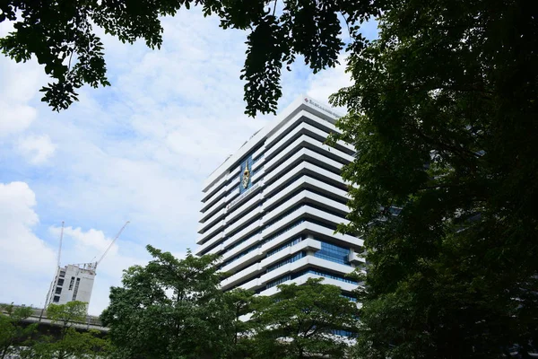 Besucher Der Innenstadt Und Hochhäuser Bangkok Aus Dem Park September — Stockfoto