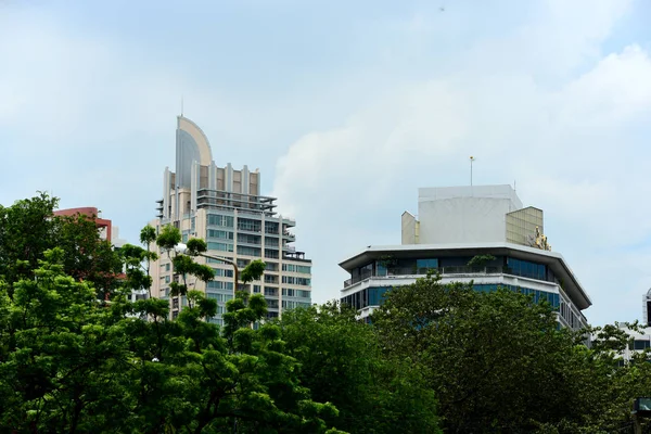 2018 日の上の公園からダウンタウンとバンコクの高層ビルへの訪問者 — ストック写真