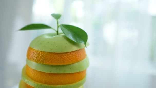 오렌지 레이어 배치를 시장에서 신선한 유기농 야채와 Concept Composition 다이어트 — 비디오
