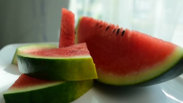 Fruits Frais Sur Fond Blanc Tomates Rouges Fraîches Avec Des — Video