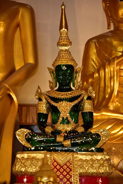 Vechi Templu Budist Aur Din Bangkok Thailanda Sanctuar Interiorul Unui — Fotografie, imagine de stoc