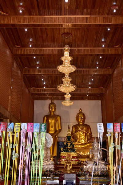 Vieux Temple Bouddhiste Doré Bangkok Thailand Shrine Intérieur Temple Bouddhiste — Photo