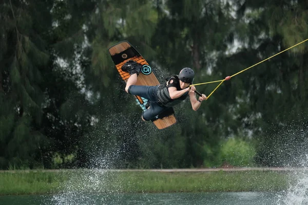 Unga Idrottare Thailand Öva Sportwater Styrelsen Wake Park Kanalen Oktober — Stockfoto