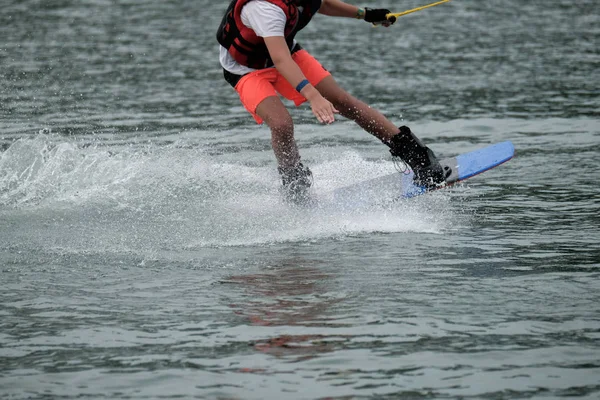 Wakeboarder Practice Prepare World Championships Wakeboarding School Pathumthani Thailand October — Stock Photo, Image