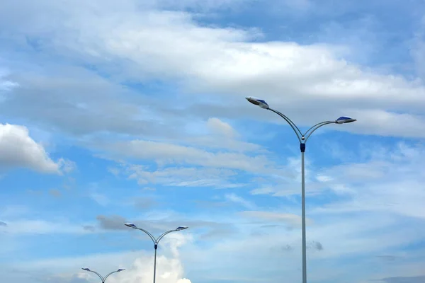 Luzes Estrada Fundo Céu — Fotografia de Stock