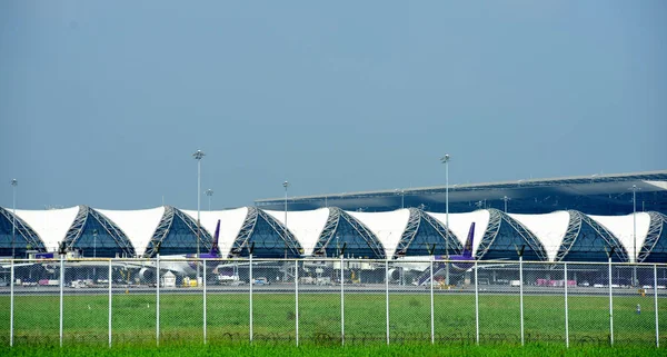 Suvarnabhumi Uluslararası Havaalanı Tayland Varış Turist Otel Ekim 2018 Binmeden — Stok fotoğraf