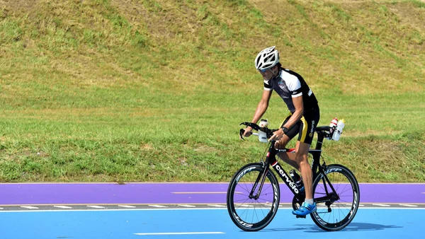 Amatör Cykel Idrottare Göra Mest Deras Ansträngningar Cykel Race Välgörenhet — Stockfoto