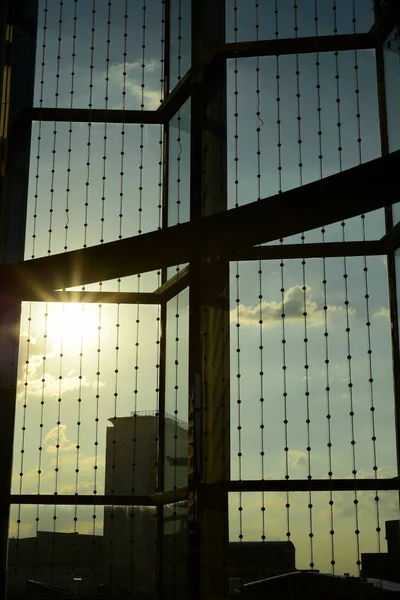 Sonnenlicht Durch Glaswand Modernes Gebäudeinnere Sonnenlicht Durch Das Fenster — Stockfoto