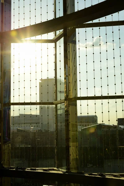 Sonnenlicht Durch Glaswand Modernes Gebäudeinnere Sonnenlicht Durch Das Fenster — Stockfoto