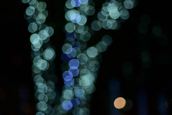Abstract Blurred Blue Silver Glittering Shine Bulbs Lights Background Blur — Stock Photo, Image