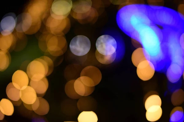 Abstrait Flou Bleu Argent Scintillant Ampoules Fond Lumières Flou Noël — Photo