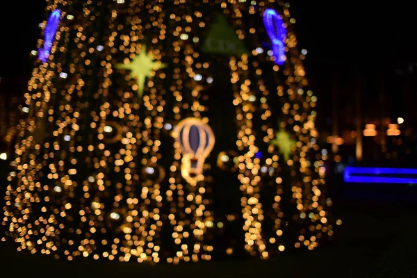 Nouveau Fond Noël Avec Des Lumières Bokeh — Photo