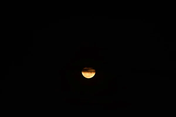 Lune Jaune Dans Ciel Nocturne — Photo