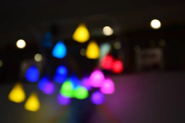Kleurrijke Lichten Gebruikt Als Wallpaper Abstract Vervaagd Blauw Zilver Glinsterende — Stockfoto