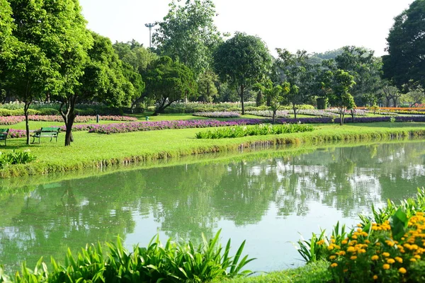 Veřejný Park Suanluang Rama Asii Thailandflower Stromu Zahrady Různých Barev — Stock fotografie