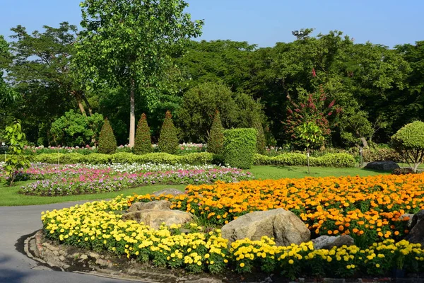 Public Park Suanluang Rama Asia Thailandflower Tree Gardens Various Colors — Stock Photo, Image