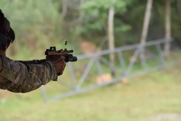 Armas Usadas Tiro Esportivo Corridas Tropeçadas Artilheiro Amador Artilheiros Nacionais — Fotografia de Stock