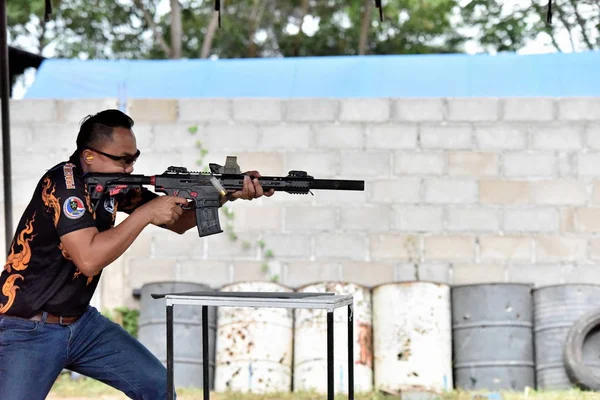 Zbraně Používané Natáčení Sportovní Závodní Amatérské Střelce Thajské Národní Střelci — Stock fotografie