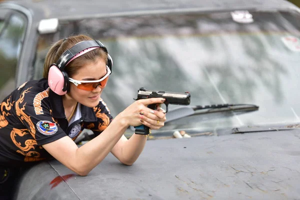 Armas Usadas Esportes Corridas Tiro Artilheiro Amador Artilheiros Nacionais Tailandeses — Fotografia de Stock