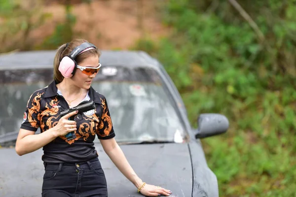 Armas Usadas Tiro Esportivo Corridas Tropeçadas Artilheiro Amador Artilheiros Nacionais — Fotografia de Stock