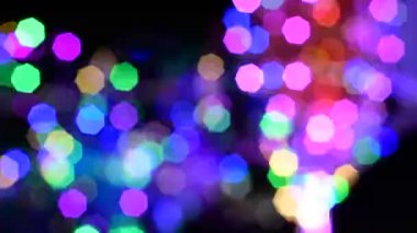 Yeni yıl yeni yıl yıldız gecesi renkli ışıklar Dayblurred görüntülerini konser sahnede bulanık bokeh