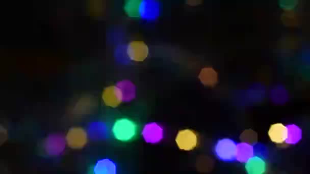 Wazig Bokeh Het Concertpodium New Year Dayblurred Beelden Van Gekleurde — Stockvideo