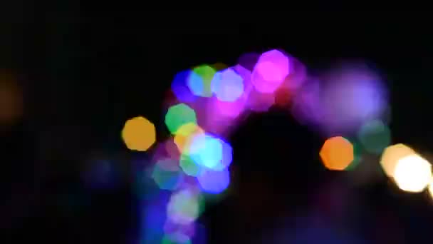 Verschwommenes Bokeh Auf Der Konzertbühne Neujahrstag Verschwommene Bilder Farbiger Lichter — Stockvideo