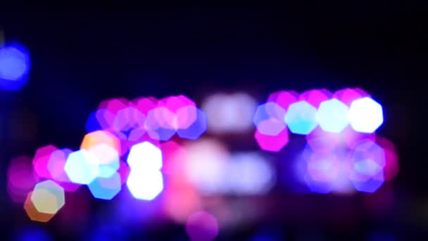 Bokeh Desfocado Palco Concerto Dia Ano Novo Imagens Borradas Luzes — Vídeo de Stock