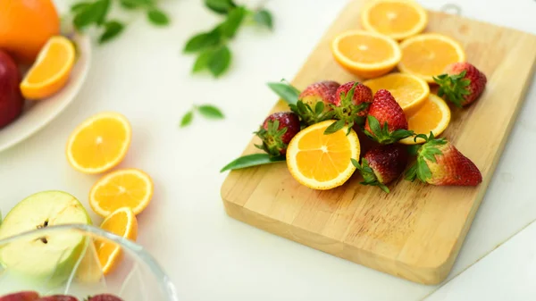 Comida Saludable Con Frutas Verduras — Foto de Stock