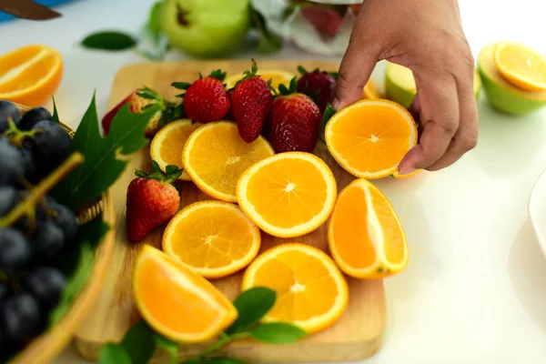 Comida Saludable Con Frutas Verduras — Foto de Stock