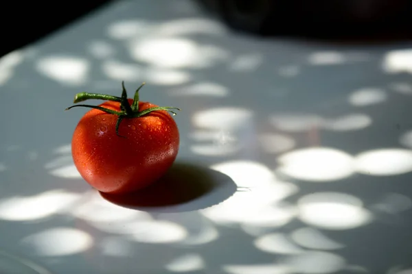 Close Tomate Maduro Vermelho Mesa — Fotografia de Stock