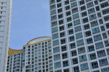 Gün zaman Bangkok şehir manzarası havadan görünümü. Başkentin merkezine ziyaretçi. Ana iş bölgesinin toplantı noktasında. Bangkok, Tayland, 15 Eylül 2018.