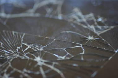 Kırık cam arka plan. Yakın plan.