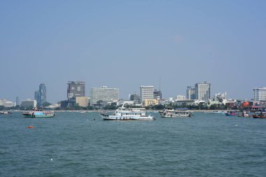 Bir görünümü turistik liman Pattaya, Tayland