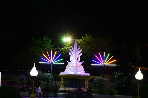 Candlelight Faith Important Buddhist Days Called Makha Bucha — Stock Photo, Image