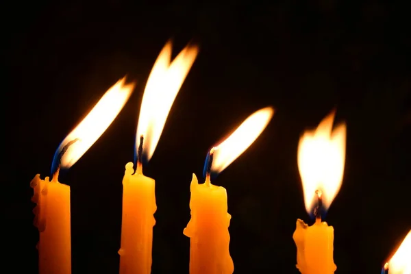 Luz Velas Dias Budistas Importantes Chamado Makha Bucha — Fotografia de Stock